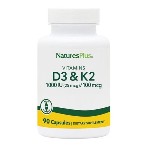 Nature's Plus Natures Plus Vitamin D3 1.000 IU & Vitamin K2 100mcg Βιταμίνη D & K2, 90 vcaps