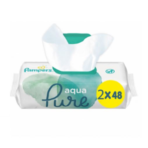 Pampers PROMO Pure Aqua Baby Wipes Μωρομάντηλα 2x48 Τεμάχια 1+1 ΔΩΡΟ