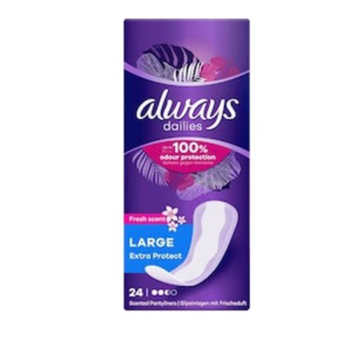 Always Dailies Extra Protect Large Fresh Scent Σερβιετάκια 24τμχ