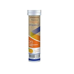 Genecom Terra Vitamin C + Vitamin D3 Πορτοκάλι 20 αναβράζοντα δισκία  Ανοσοποιητικό