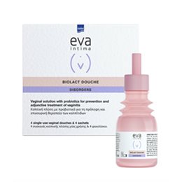 Eva Intima Biolact Douche Κολπικές Πλύσεις με Προβιοτικά 4τμχ EVA Καθαρισμός-Φροντίδα