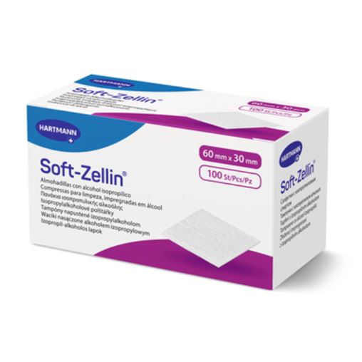 Hartmann Soft Zellin Κομπρέσες Εμποτισμένες σε Αλκοόλη 60mm x 30mm 100τμχ 2888870