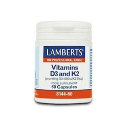Lamberts Vitamin D3 1000iu & K2 90µg συμβάλλουν στην υγεία του καρδιαγγειακού και του μυοσκελετικού  LAMBERTS Bιταμίνη D