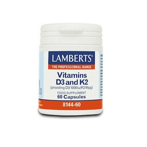 Lamberts Vitamin D3 1000iu & K2 90µg συμβάλλουν στην υγεία του καρδιαγγειακού και του μυοσκελετικού 