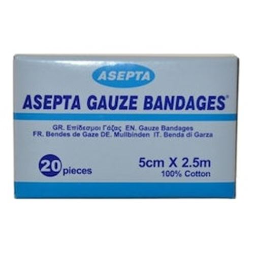 Asepta Gauze Bandages 5cm x 2.5cm 20τμχ