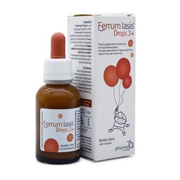 PHARMAQ Ferrum Iasis Drops 3+, Συμπλήρωμα Διατροφής Σιδήρου, 30ml FERRUM Παιδικά Συμπληρώματα