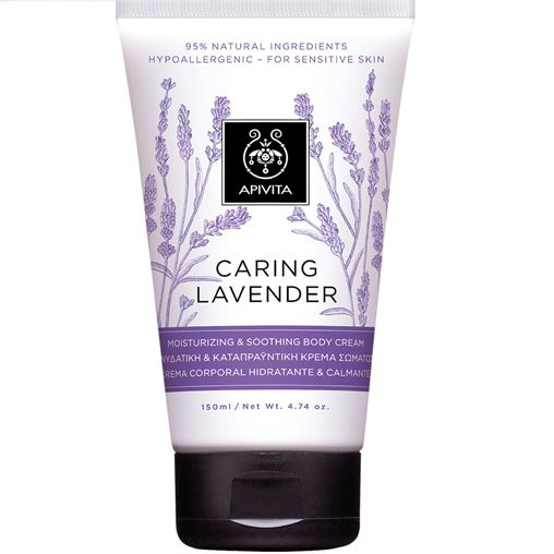 APIVITA CARING LAVENDER ΕΝΥΔΑΤΙΚΗ + ΚΑΤΑΠΡΑΫΝΤΙΚΗ ΚΡΕΜΑ ΣΩΜΑΤΟΣ ΥΠΟΑΛΛΕΡΓΙΚΗ 150ML