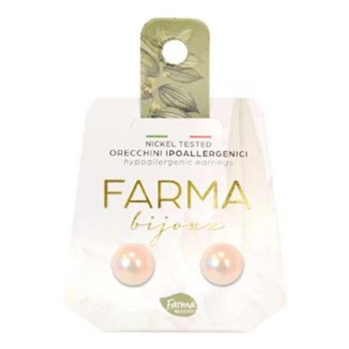 Farma Bijoux Υποαλλεργικά Σκουλαρίκια Cream Rose Πέρλα 8mm 
