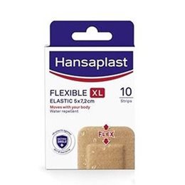 HANSAPLAST FLEXIBLE 5X 7.2cm EXTRA LARGE 10 STRIPS  Αυτοκόλλητα Επιθέματα Μικροτραυμάτων