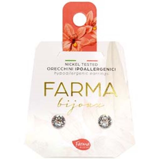 Farma Bijoux Υποαλλεργικά Σκουλαρίκια Κρύσταλλα Στρογγυλά 5,3mm (BE64C01) 