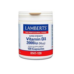 Lamberts Vitamin D3 2000 iu Συμπλήρωμα Διατροφής Βιταμίνης D- 120Caps LAMBERTS Bιταμίνη D