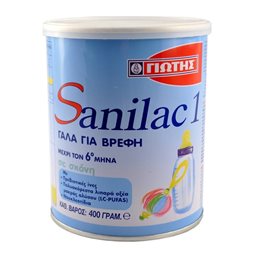 Γιώτης Sanilac 1 Γάλα 1ης Βρεφικής Ηλικίας 0-6 Μηνών 400gr SANILAC Βρεφικά Γάλατα
