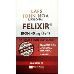 JOHN NOA Liposomal Felixir Iron 40mg Συμπλήρωμα Διατροφής Σιδήρου 60 κάψουλες JOHN NOA Μέταλλα-Ιχνοστοιχεία