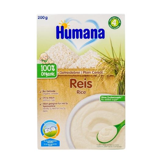 Humana - Βρεφική Κρέμα με Ρύζι Χωρίς Γάλα 4m+ χωρίς Γλουτένη - 200gr