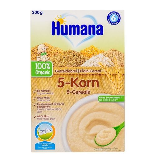Humana 5 Corn Βιολογική Βρεφική Κρέμα με 5 Δημητριακά Χωρίς Γάλα για 6m+ 200gr