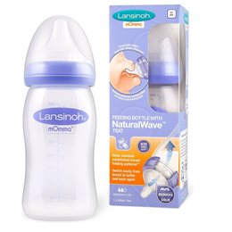 Lansinoh Πλαστικό Μπιμπερό Θηλασμού με Θηλή NaturalWave, 240ml LANSINOH Μπιμπερό