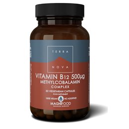 Terranova B12 Complex 500mg (50veg.caps) - Βιταμίνη Β12, Καλή λειτουργία νευρικού συστήματος TERRANOVA Bιταμίνη Β