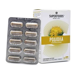 SuperFoods Rhodiola Χρυσή Ρίζα Ροδιόλα Κατά του Στρες 30 κάψουλες SUPERFOODS Ύπνος-Στρες & Ψυχολογία