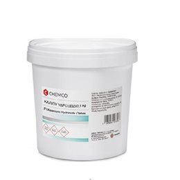 Chemco Potassium Hydroxide Flakes Υδροξείδιο του Καλίου (Καυστική Ποτάσα) 1kg ΣΥΝΔΕΣΜΟΣ Χημικά- Πρώτες Υλες