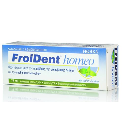 Froika Froident Homeo, Οδοντόκρεμα Κατάλληλη για Ομοιοπαθητική με Γεύση Δυόσμο 75ml