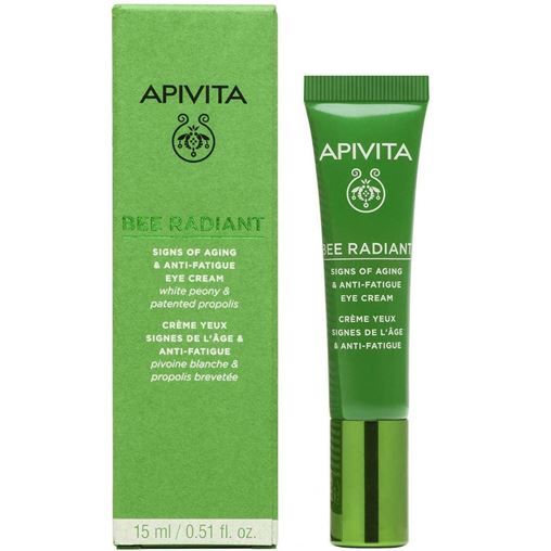 Apivita Bee Radiant Eye Cream with Peony, Κρέμα Ματιών για Σημάδια Γήρανσης - Ξεκούραστη Όψη 15ml
