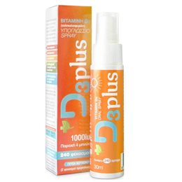 Bioplus Spray D3 Plus + Κ2 1000iu/ψεκασμό, Γεύση Βερίκοκο 30ml, 240 ψεκασμοί BIOPLUS Πολυβιταμίνες