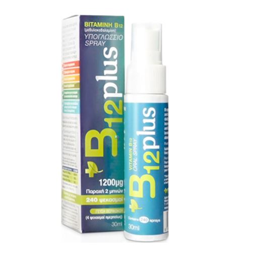 Bioplus Spray Βιταµίνης B12 Γεύση Βερίκοκο 30ml, 240 ψεκασμοί