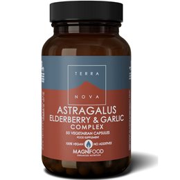 TerraNova Astragalus Elderberry & Garlic, 50 φυτικές κάψουλες TERRANOVA Ανοσοποιητικό