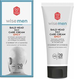 VICAN WISE Men Bald Head 3 in 1 Care Cream Spicy Κρέμα για το δέρμα της κεφαλής SPF20 100 ml VICAN Αντηλιακά Προσώπου