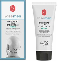 Vican Wise Men Bald Head 3 in 1 Care Cream Fresh Κρέμα για το δέρμα της κεφαλής SPF20 100 ml VICAN Ενυδάτωση