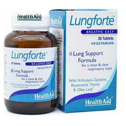 Health Aid - Lungforte Breath Easy Καθαρισμός αναπνευστικής οδού & θωράκιση ανοσοποιητικού - 30tabs HEALTH AID Ανοσοποιητικό