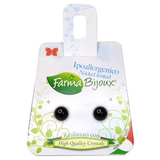 Farma Bijoux Υποαλλεργικά Σκουλαρίκια Μαύρη Πέρλα 6mm (BEP6C95)