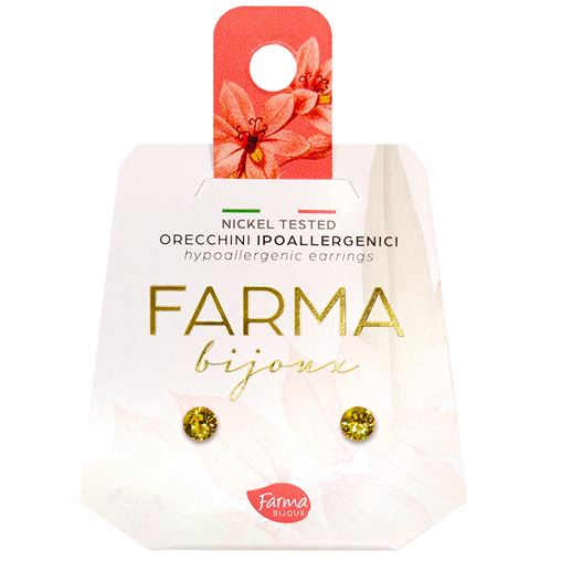 Farma Bijoux Υποαλλεργικά Σκουλαρίκια Κρύσταλλα Απαλό Κίτρινο 4,1mm (BE26C226) 