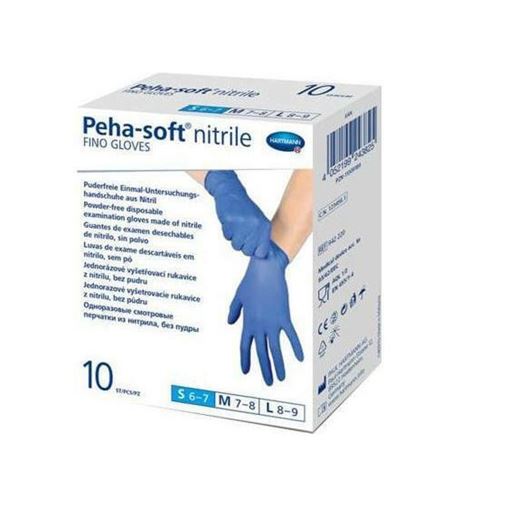Hartmann Peha-Soft Fino Γάντια Νιτριλίου Χωρίς Πούδρα σε Μπλε Χρώμα Μέγεθος Small 10τμχ