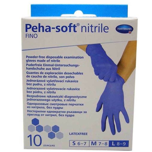 Hartmann Peha-Soft Fino Γάντια Νιτριλίου Χωρίς Πούδρα σε Μπλε Χρώμα Μέγεθος Large 10τμχ