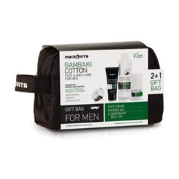 Macrovita Promo Cotton & Hops for Men Face Cream 50ml & Shower Gel 250ml & Deodorant Roll-On 50ml MACROVITA Αποσμητικά