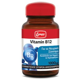 Lanes Vitamin B12 1000μg Συμπλήρωμα Διατροφής 30tabs. LANES Ανοσοποιητικό