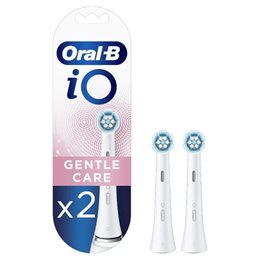 Oral-B iO Gentle Care Ανταλλακτικές Κεφαλές Ηλεκτρικής Οδοντόβουρτας Άσπρες, 2Τμχ. ORAL - B Οδοντόβουρτσες