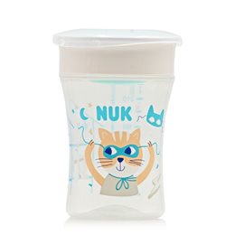 Nuk Παιδικό Ποτηράκι Magic Cup από Πλαστικό Λευκό Cat 230ml για 8m+ NUK Κύπελλα