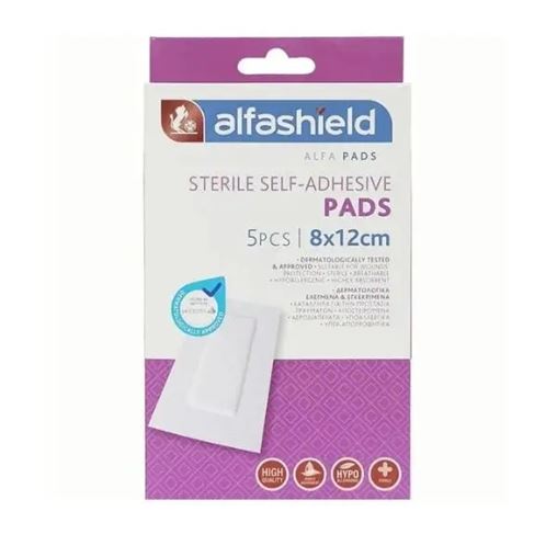 Alfashield Self-Adhesive Pads Αυτοκόλλητο Επίθεμα 8x12 cm 5 τμχ