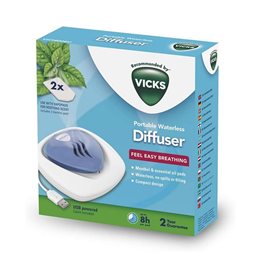 Vicks Portable Waterless Diffuser & 2 Ανταλλακτικά με Άρωμα Μέντας 1τμχ  Συσκευές- Αξεσουάρ