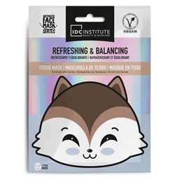 IDC Institute Vegan Cute Animals Animated Racoon Μάσκα Προσώπου για Ενυδάτωση 25gr  Μασκες