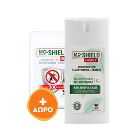 MENARINI Mo-Shield Family Απωθητικό Υγρό για Κουνούπια Σκνίπες 75ml & ΔΩΡΟ Menarini Mo-Shield Go 17m MO-SHIELD Aντικουνουπικά / Εντομοαπωθητικά