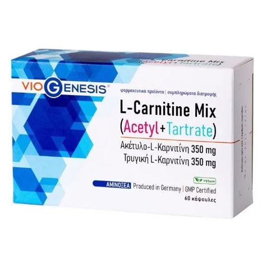 Viogenesis L-Carnitine Mix Συμπλήρωμα Διατροφής Με Καρνιτίνη 60 κάψουλες