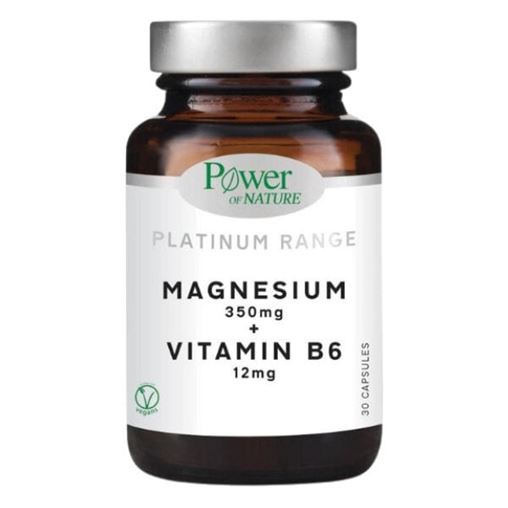 Power of Nature Platinum Range Magnesium 350 mg + Vitamin B6 12 mg 30 φυτικές κάψουλες
