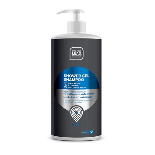 Pharmalead Men Shampoo & Shower Gel, Για Το Σώμα, Τα Μαλλιά & Την Γενειάδα 1lt