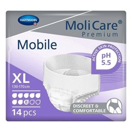 Hartmann MoliCare Premium Mobile Πάνες Βρακάκι Ακράτειας Νύχτας 8 Drops XL14τμχ HARTMANN Πάνες Ακράτειας