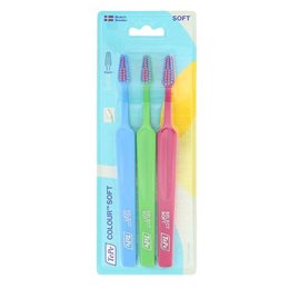 Tepe Colour Regular Soft, Οδοντόβουρτσές Μαλακές,(Πράσινο, Γαλάζιο, Ροζ) 3τμχ TEPE Οδοντόβουρτσες