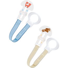 Mam Clip Set Κορδέλες Στήριξης Πιπίλας 0+ Μηνών Αλεπού/Κουνέλι Μπλε/Μπεζ 2 τμχ (312B) MAM Αξεσουάρ Πιπίλας