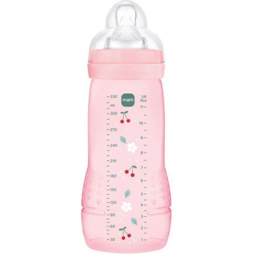 Mam Πλαστικό Μπιμπερό Easy Active με Θηλή Σιλικόνης 330ml για 4+ μηνών Κορίτσι (361SG)